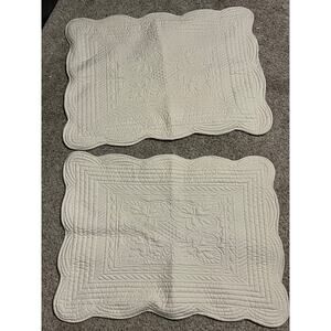 Madison Park Quilted Pillow Shams Ivory Pair Queen Scalloped Edge